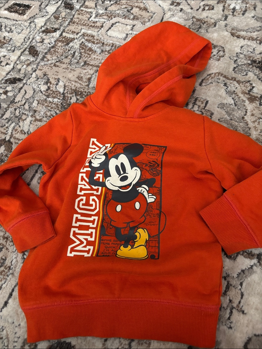 Disney Orange Mickey Mouse Pullover Hoodie